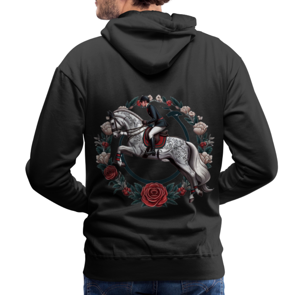 Sweat à Capuche Premium "Cavalier Rose" - black