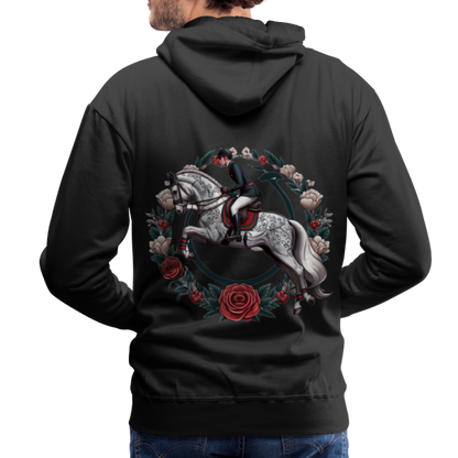 Sweat à Capuche Premium "Cavalier Rose" - black