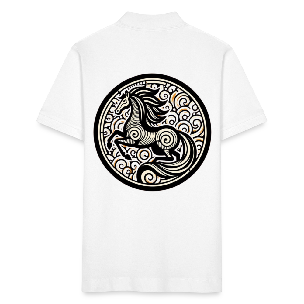 Polo Bio Unisexe "Cheval Totem" - white