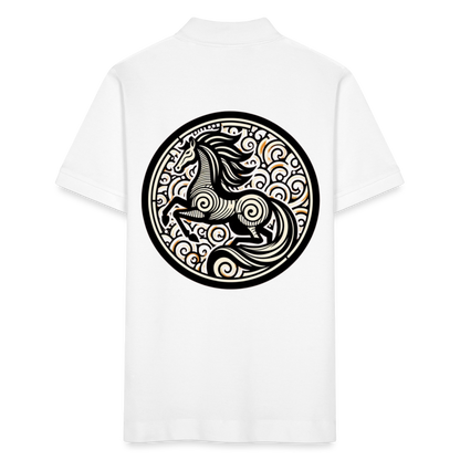 Polo Bio Unisexe "Cheval Totem" - white