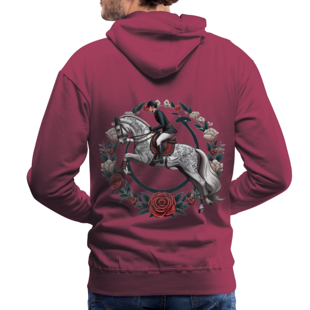 Sweat à Capuche Premium "Cavalier Rose" - bordeaux