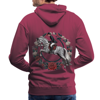 Sweat à Capuche Premium "Cavalier Rose" - bordeaux