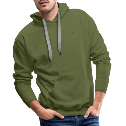 Sweat à Capuche Premium "Cavalier Rose" - olive green