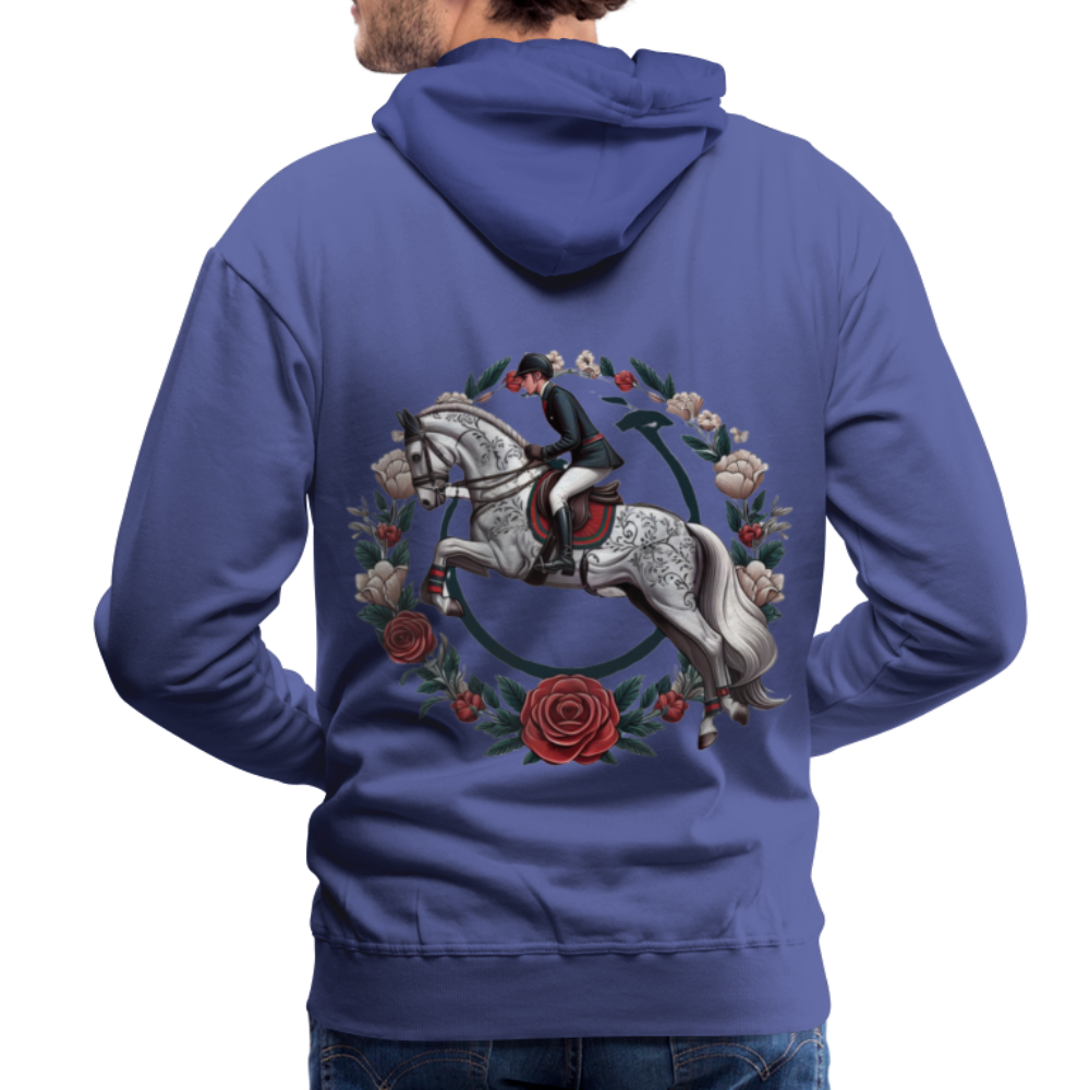 Sweat à Capuche Premium "Cavalier Rose" - royal blue