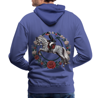 Sweat à Capuche Premium "Cavalier Rose" - royal blue