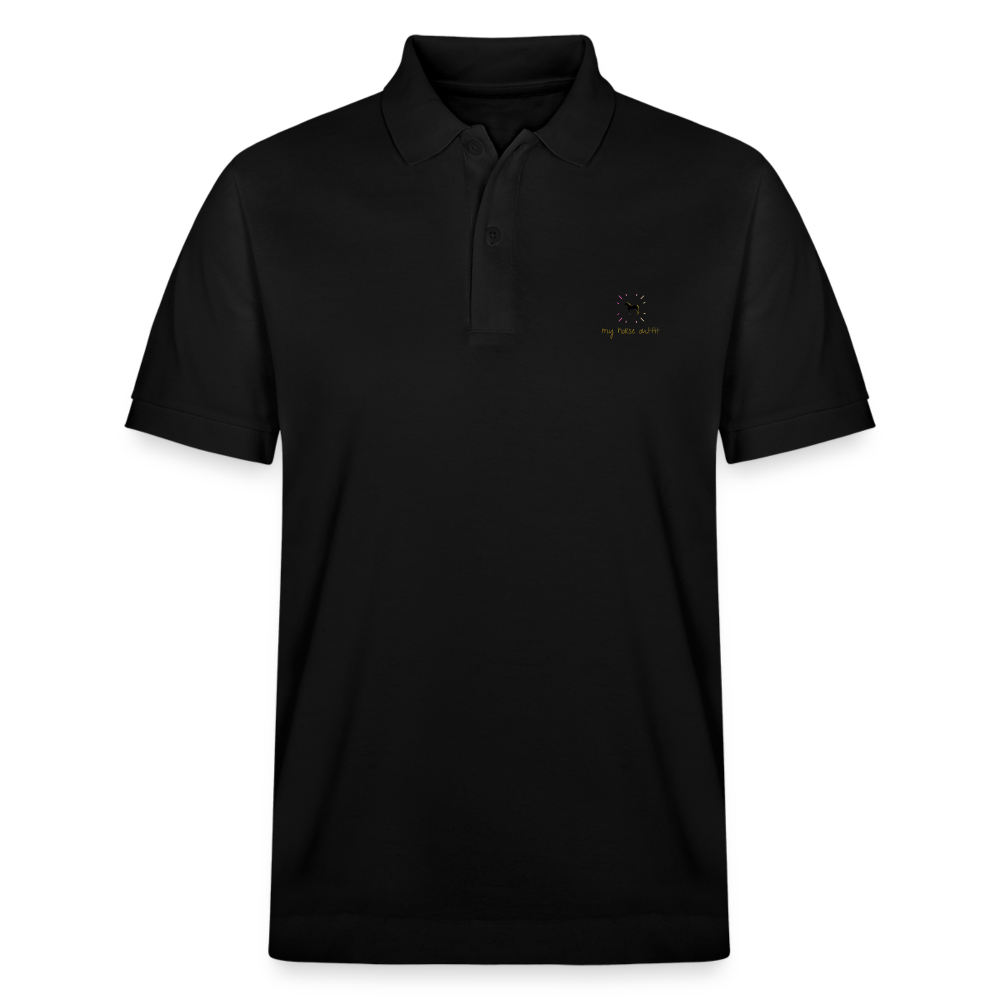 Polo Bio Unisexe "Cavalier Rose" - black