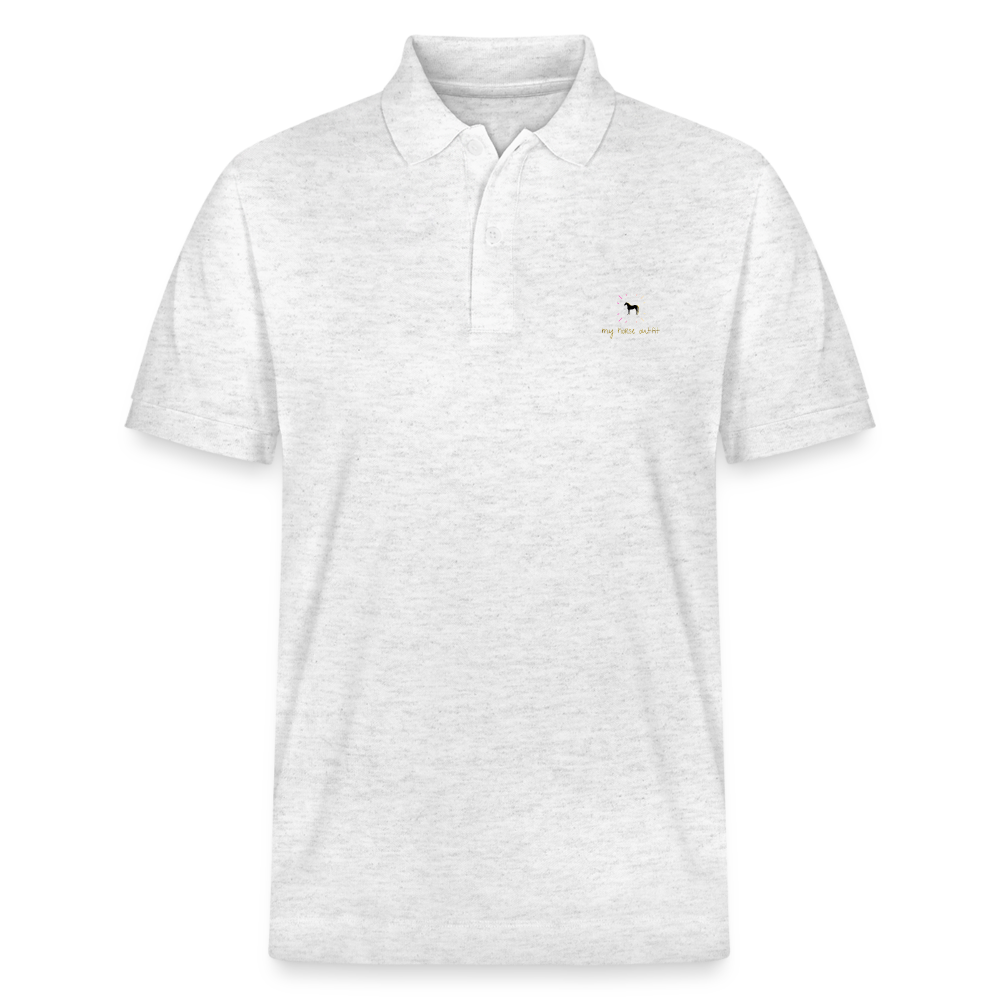 Polo Bio Unisexe "Cavalier Rose" - heather white