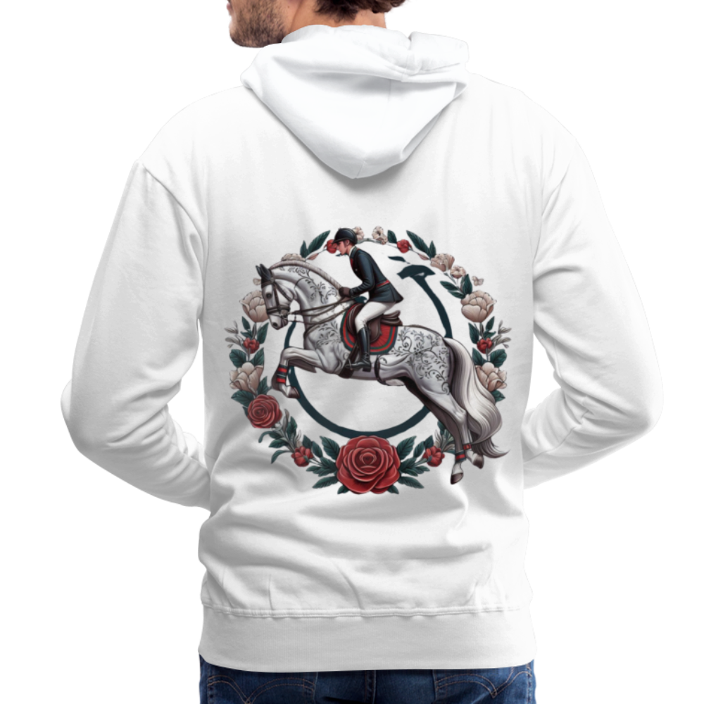 Sweat à Capuche Premium "Cavalier Rose" - white