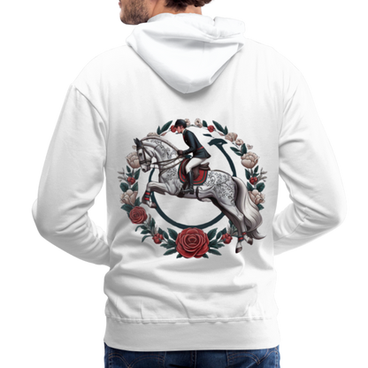 Sweat à Capuche Premium "Cavalier Rose" - white